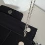 Black jewelled clutch bag with silver chain - Bnwt Image 7