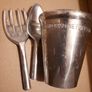 Steel herb pot fork and trowel Image 2