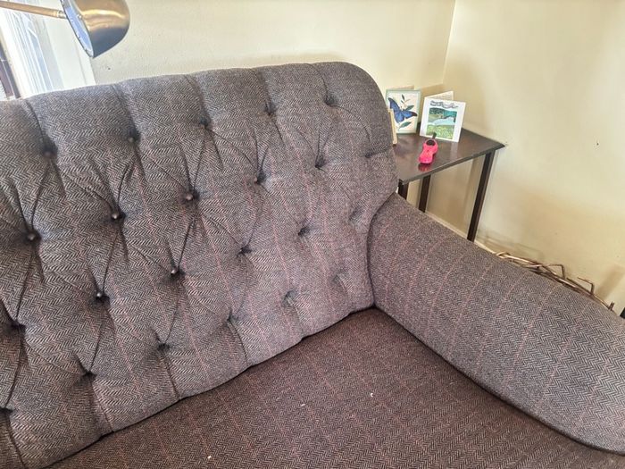2/2.5 seater Button Harris Tweed couch/sofa