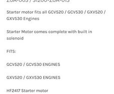 Honda lawnmower starter
