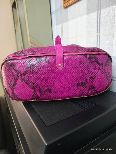 Rare vintage dkny Purple Snake Print Bag Y2K McBling Satchel