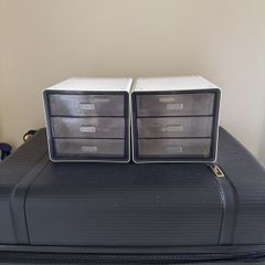 Set of 2 Desktop Storage Organisers + FREE Soap Dispenser & Brand New Notebook