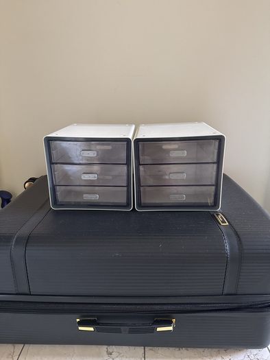 Set of 2 Desktop Storage Organisers + FREE Soap Dispenser & Brand New Notebook