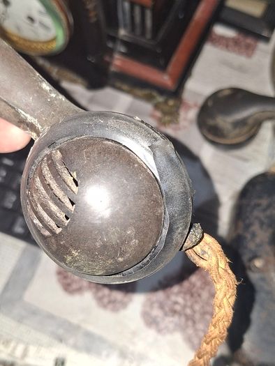 2 Black Metal Rotary Dial Telephone, Military Grade Version of their standard tabletop 1930s rotary sets