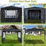 3x3m Garden Steel Tube PE Gazebo With 4 Pieces Image 6