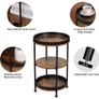 Industrial Nordic End Table, 3-Tier Round Side Table with Storage Shelf Edge Protection Tray, Sturdy Metal Frame Coffee Table Bedside Table for Living Room Bedroom Small Spaces MULTIPLE COLOURS AVAILABLE (FREE POSTAGE) Image 6
