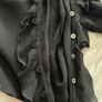 Vintage St Michael (Marks & Spencer) Black Ruffle Blouse - Size 10 Image 5