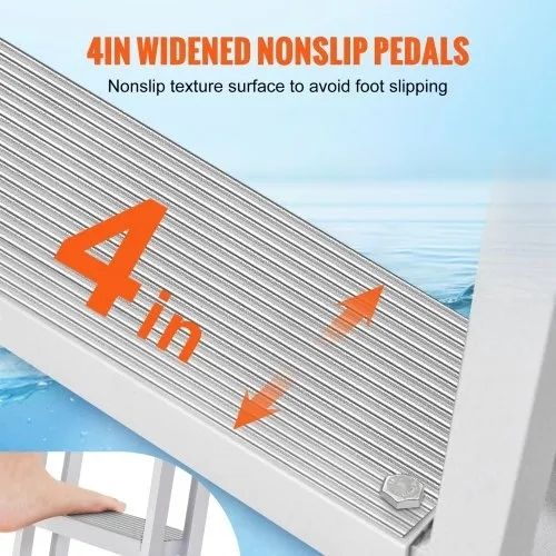 Dock Ladder, Retractable 4 Steps, 350 lbs Load Capacity, Aluminum Alloy Pontoon Boat Ladder with 55.1''-67.1'' Adjustable Height, 4'' Wide
