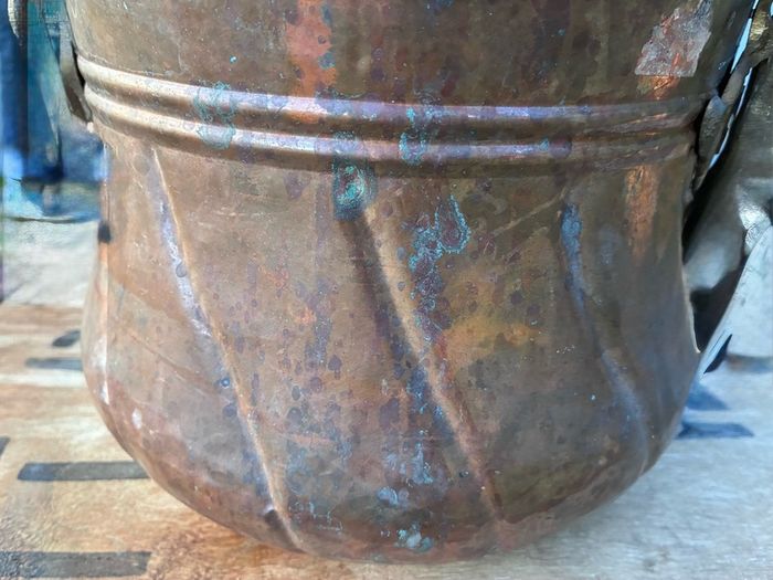Antique hand made copper planter