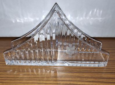 Crystal napkin holder engraved with Elm Park Golf Club logo