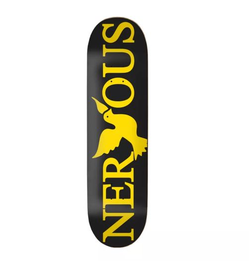 Nervous Brand New RRP50Eur Sp21 Classic Skateboard Deck - Black/Yellow - 8.0