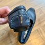 Prada Navy Blue Textured Leather Loafers Image 3