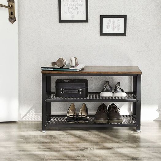 Industrial Design Shoe Bench & Shelf