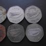8 Irish Coins@50 Pence (1970-1996) Image 6