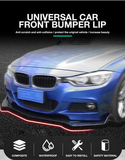4 Pcs Universal Car Front Bumper Lip Chin Spoiler Splitter Body Kit Glossy Black. Suit BMW Audi Mercedes Mini Toyota Honda Nissan VW
