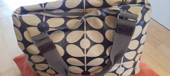 Orla Kiely Chocolate Brown and Cream Shoulder Bag