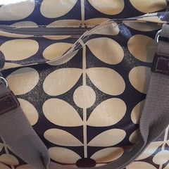 Orla Kiely Chocolate Brown and Cream Shoulder Bag