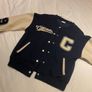 Girls Zara varsity bomber jacket navy cream 10 11 12 Image 2
