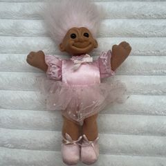 Vintage Ballerina Troll Soft Body Toy Russ Berrie approx. 7 Please see photos