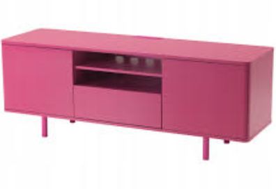 Mostrop Ikea TV stand unit cabinet vtg Pink Rose glass shine unit ps