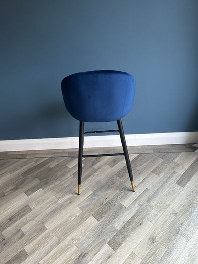 Woodies Clifton Navy Velvet Barstool