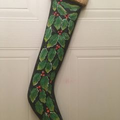 Handmade Wooden Christmas Stocking Decoration