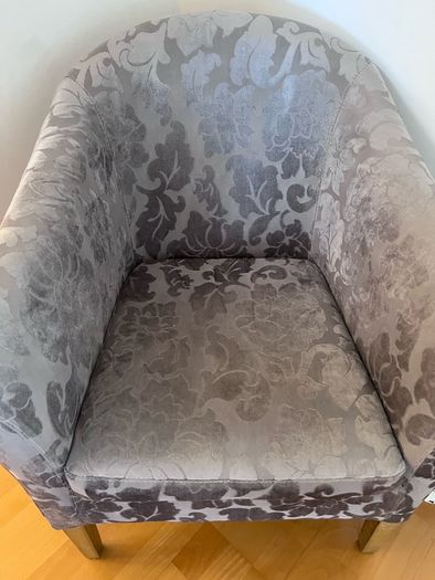 Grey Flower Patterned Armchair