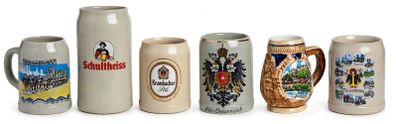 vintage collection of 5 beer steins