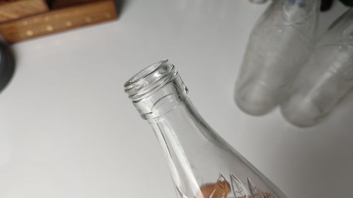 325 - Set of 3 Vintage Clear Glass Collectible Decorative L Rose and Co Bottles