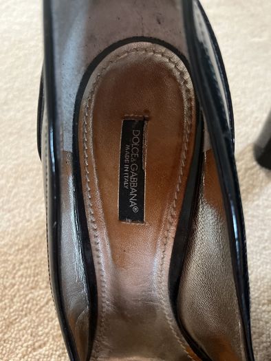 D&G high heel black patent shoes