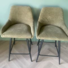 Olive Green Swivel Bar Stools - with legs