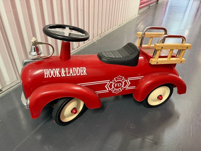 Fabulous kids red metal Speedster Firetruck Ride-On