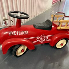 Fabulous kids red metal Speedster Firetruck Ride-On