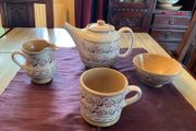 Nicholas Mosse lavender  new tea set from Washington Creek USA . A tea pot, large mug, creamer and sugar bowl .