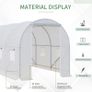 3.5 x 2 x 2 m Large Galvanised Steel Frame Outdoor Poly Tunnel Garden Walk-In Patio Greenhouse - White Image 5