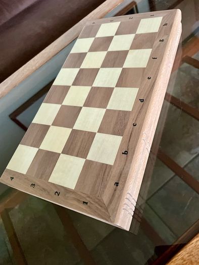 Vintage Style Marquetry Inlaid Folding Wooden Chess Checkers Draughts Pop Board Chess Pieces & Counters