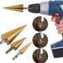 3PCS HSS Step Bits Set High Speed Steel Step Drill Bits Set - (4-12mm, 4-20mm and 4-32 mm) Cone Drill Bits Hole Cutter for Wood Stainless Steel Sheet Metal (FREE POSTAGE) Image 3