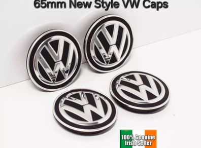 x4 VW 65mm Alloy Wheel Centre Caps  Golf T6 Passat Caddy