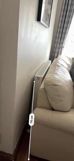 Cream leather left hand corner Sofa