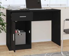 Desk with Drawer & Cabinet Black