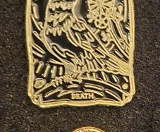 Tarot card, Death,  pin back badge.