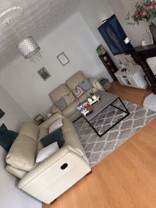 3 piece cream genuine leather reclining sofa suite