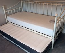 Single Daybed with 2 mattresses/ second bed frame under