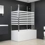 Bath Enclosure 120x68x130 cm Tempered Glass Stripe Image 2
