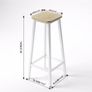 Bar Stools Square Base Set of 4,Tall Breakfast Bar Stools with Footrest for Kitchen Image 7