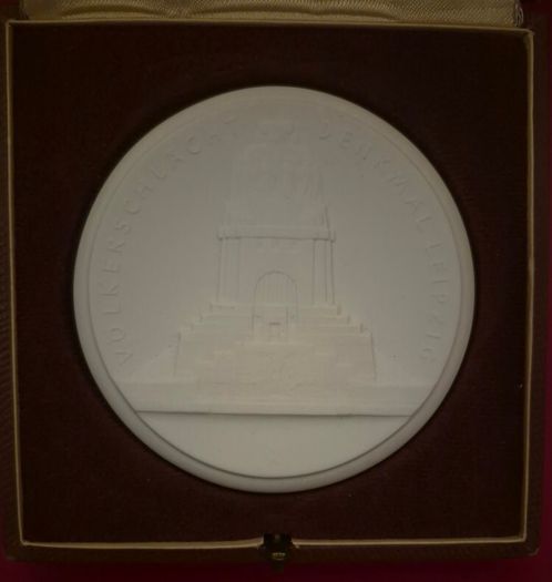 Porcelain plaque, leipzig city Council, commerative for the battle of leipzig