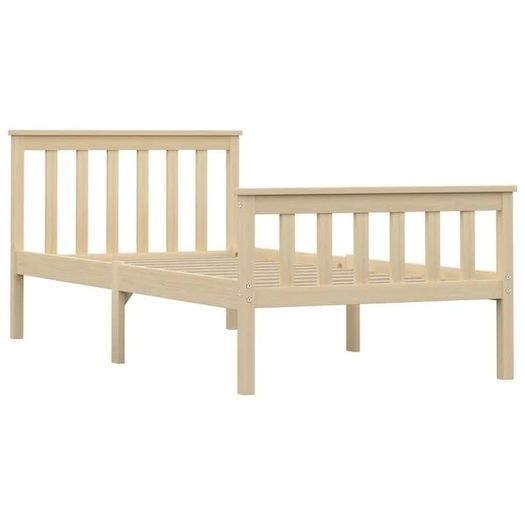 Bed Frame without Mattress Natural Solid Pinewood 100x200 cmBed Frame without Mattress Natural Solid Pinewood 100x200 cm