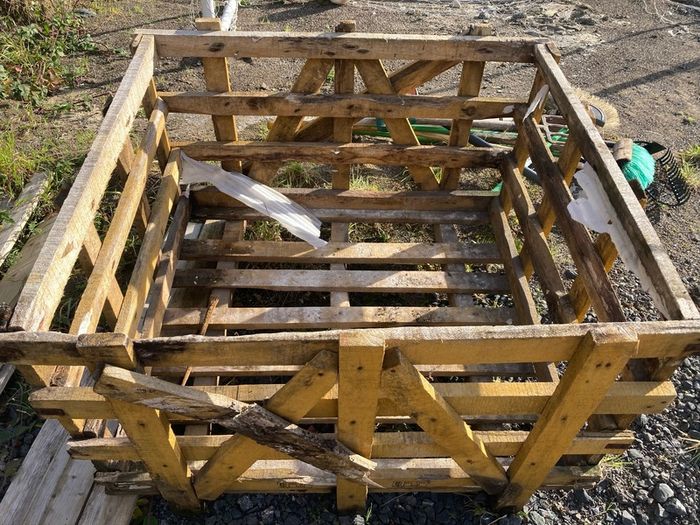 two wooden crates