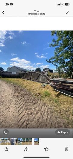 24 foot hay shed & 20 lean to - trusses & sheeting