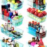 Premium Organiser Storage - Set of 8 Storage Bins (4 Large, 4 Small) Multipurpose Fridge, Pantry & Kitchen Storage, Organiser (MULTIPLE COLOURS) Image 2